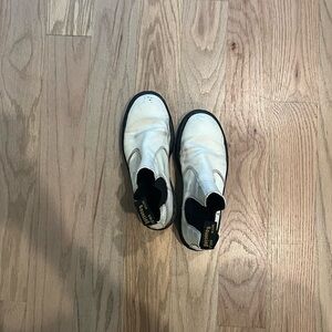 Dr. Martens White and Black Platform Chelsea Boots